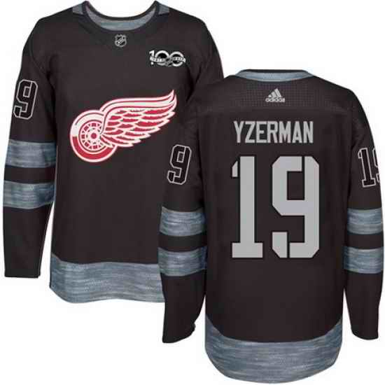 Red Wings #19 Steve Yzerman Black 1917 2017 100th Anniversary Stitched NHL Jersey